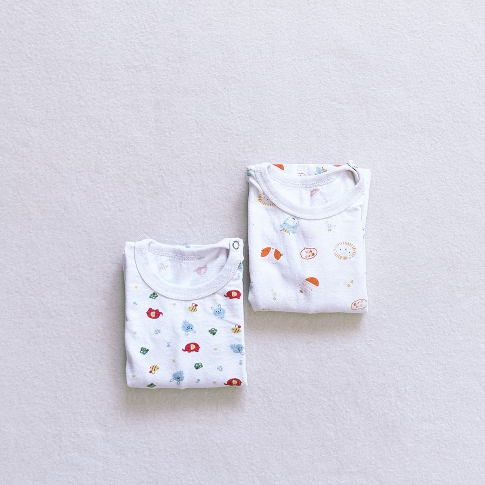 3/$30 Toddler Unisex Pajama Top Long Sleeve Cotton Sleepwear 2pc Crewneck 12-18M